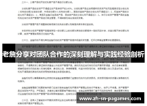 老詹分享对团队合作的深刻理解与实践经验剖析